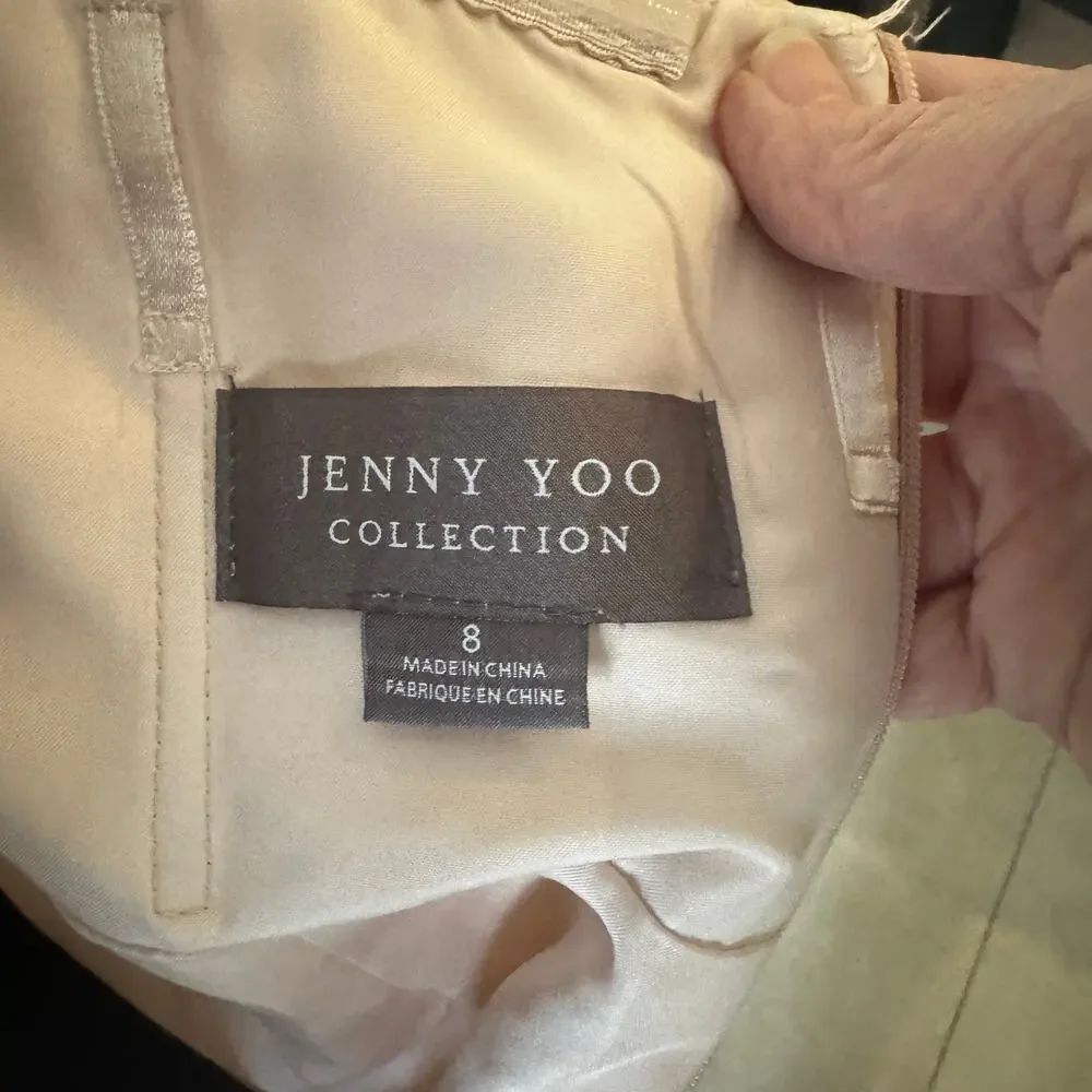 Jenny Yoo Strapless Mini Prom A Line Chaffon Dress Size 4 - Picture 6 of 13